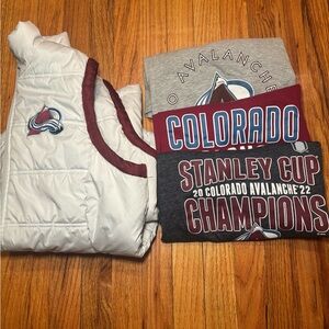 Colorado Avalanche Vest and T-Shirts Bundle
